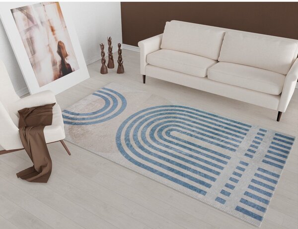 Covor albastru/gri 80x50 cm - Vitaus