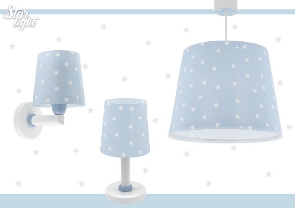 Lustră pentru copii STAR LIGHT 1xE27/60W/230V albastră Dalber 82212T