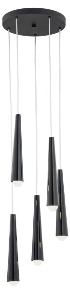 Lustră pe cablu HOLLYWOOD 5xE14/7W/230V neagră Argon 2103