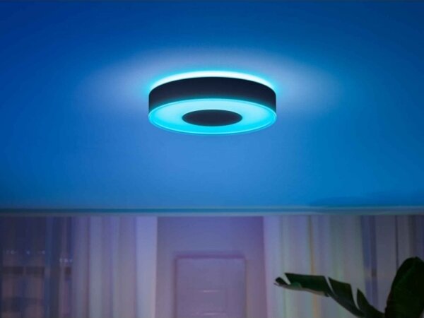 Plafonieră LED Philips Hue RGB, reglabilă, 52,5 W, 230 V, diam. 425 mm, neagră