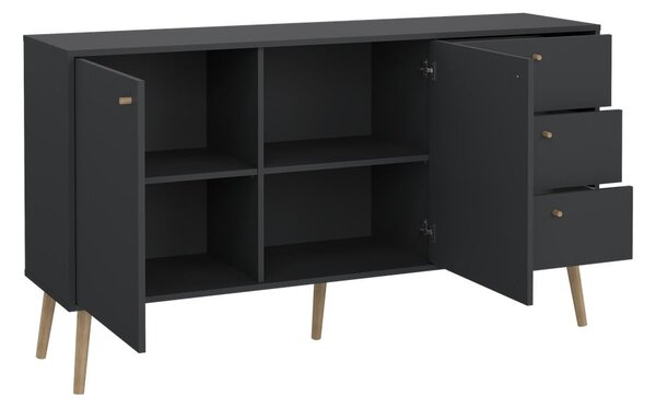 Comodă gri antracit joasă 149x82 cm Bodo – Tvilum