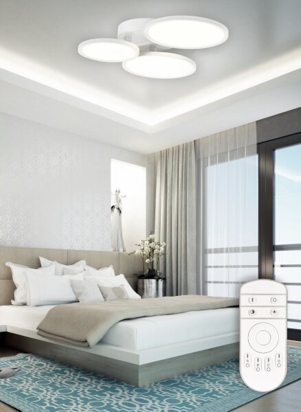Lustră LED aplicată dimabilă LED/50W/230V albă Top Light + telecomandă