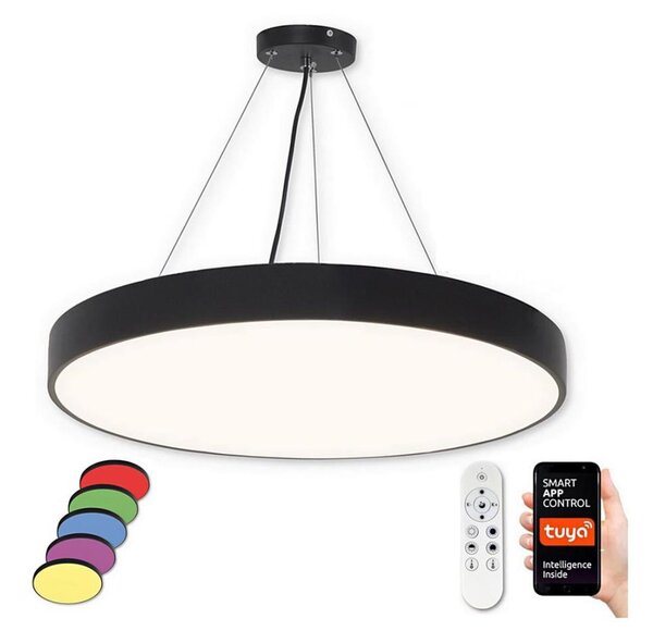 Lustră LED RGB pe cablu dimabilă LED/60W/230V Wi-Fi Tuya neagră Top Light + telecomandă
