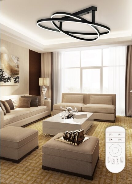 Lustră LED aplicată dimabilă 2xLED/25W/230V neagră Top Light + telecomandă