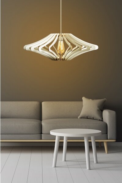 Lustră pe cablu 1xE27/60W/230V alb d. 59 cm