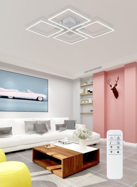 Lustră LED aplicată dimabilă 4xLED/16,25W/230V pătrată albă Top Light + telecomandă
