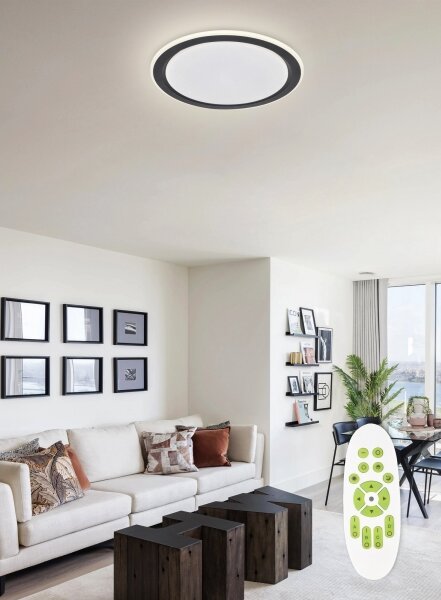 Plafonieră LED dimabilă LED/60W/230V neagră Top Light + telecomandă