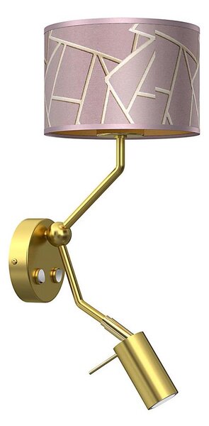 Lampă de perete ZIGGY 1xE27/40W/230V + 1xGU10/MR11/7W roz/auriu