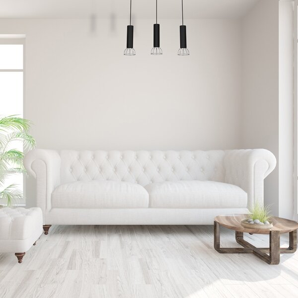 Lustră pe cablu DANTE 3xGU10/25W/230V neagră/crom lucios