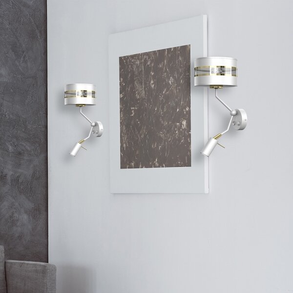 Lampă de perete ULTIMO 1xE27/40W/230V + 1xGU10/MR11/7W albă