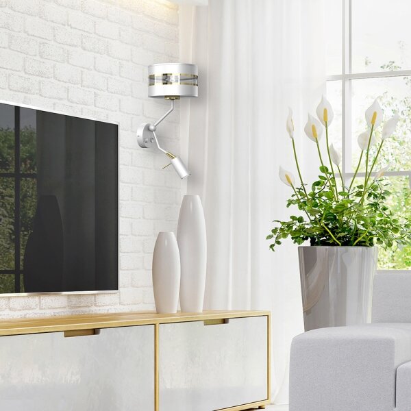 Lampă de perete ULTIMO 1xE27/40W/230V + 1xGU10/MR11/7W albă