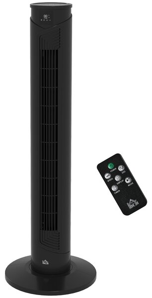 HOMCOM Ventilator Oscilant de Turn, 3 Viteze, Telecomandă, Temporizator, Mod Repaus, Ideal pentru Acasă | Aosom Romania