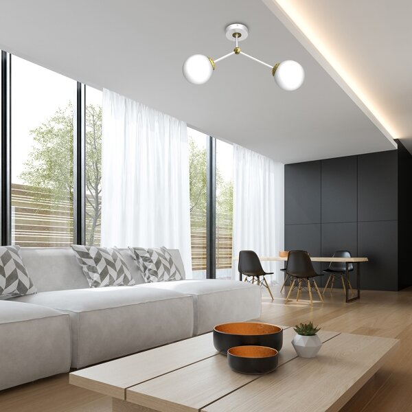 Lustră aplicată JOY 2xE14/40W/230V albă/aurie