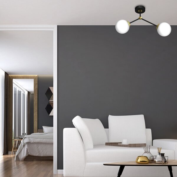Lustră aplicată JOY 2xE14/40W/230V negru/aurie