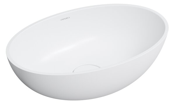 Omnires Shell M+ lavoar 50x32 cm ovale de blat alb mat SHELL500UNBM