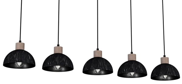 Lustră pe cablu ERIK 5xE27/60W/230V maro/negru