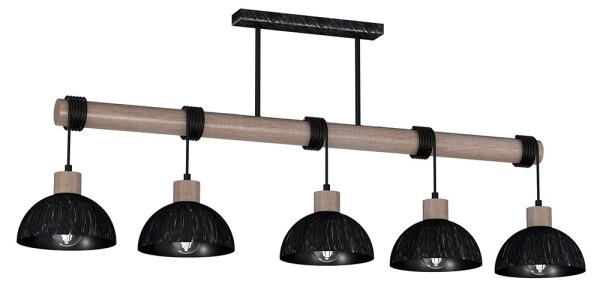 Lustră pe cablu ERIK 5xE27/60W/230V maro/negru