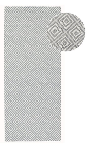 Covor de exterior NORTHRUGS Karo, 80 x 200 cm, gri