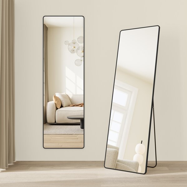 Oglinda de podea Negru Songmics 160x50x1.3 cm