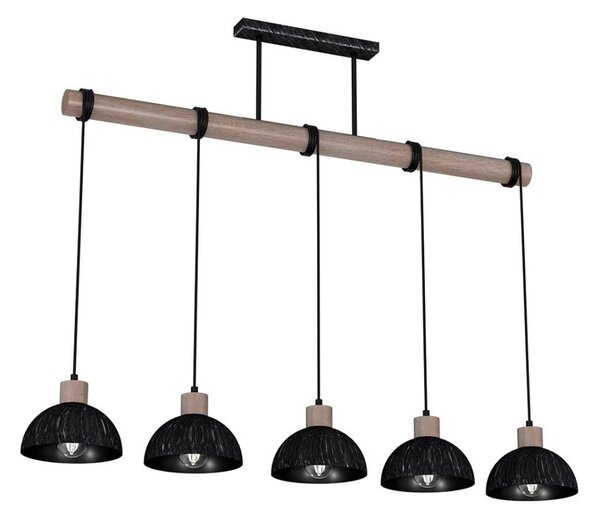 Lustră pe cablu ERIK 5xE27/60W/230V maro/negru