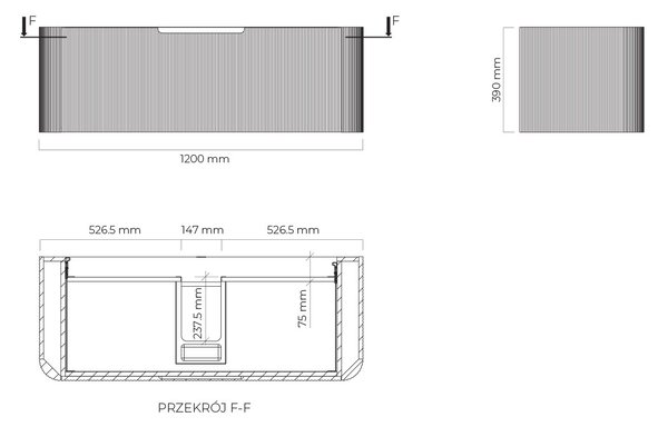 Oltens Hamnes dulap 120x46x39 cm sub chiuveta pe perete stejar 60025060