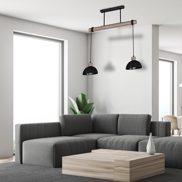 Lustră pe cablu ERIK 2xE27/60W/230V maro/negru