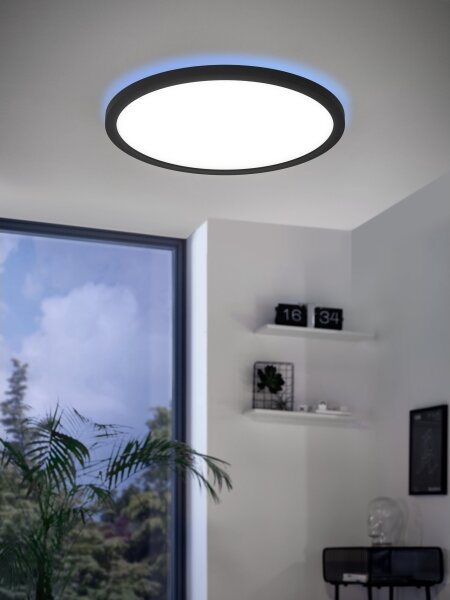 Plafonieră LED RGBW dimabilă ROVITO-Z LED/14,6W/230V negru Eglo 900091