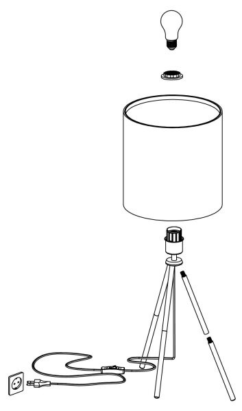 Lampă de masă ARNHEM 1xE27/40W/230V Eglo 43555