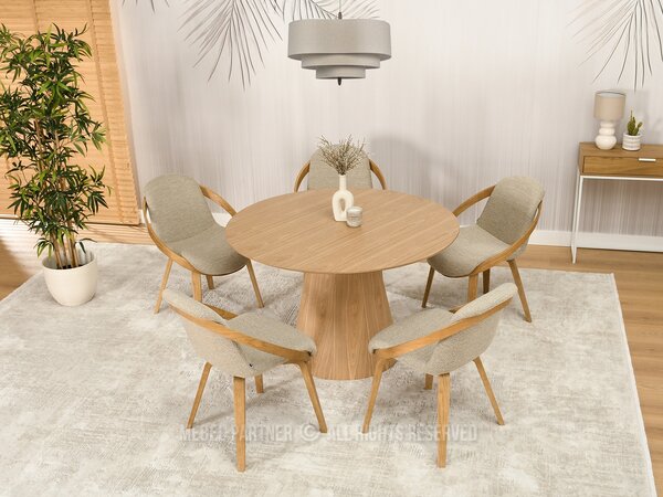 Scaun Lila K (bej + stejar). Promo -13%. 1111104