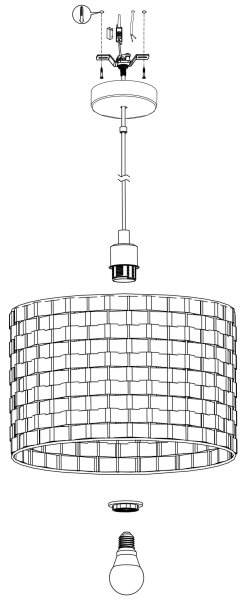 Lustră pe cablu MARASALES 1xE27/40W/230V d. 38 cm Eglo 99524