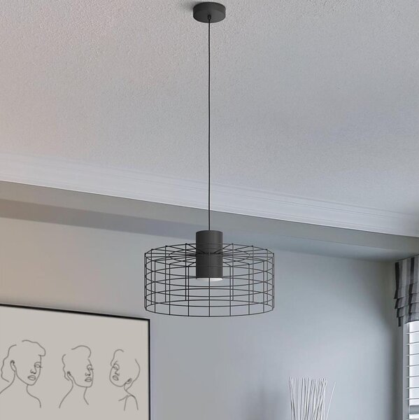 Lustră pe cablu MILLIGAN 1xE27/40W/230V d. 48 cm neagră Eglo 43628