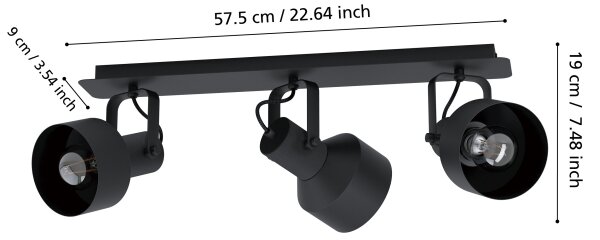 Spot CASIBARE 3xE27/28W/230V Eglo 99519