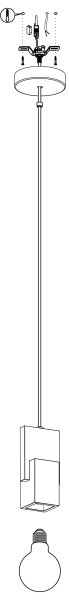 Eglo 99531 - Candelabru suspendat pe cablu LOBATIA 1xE27/40W/230V