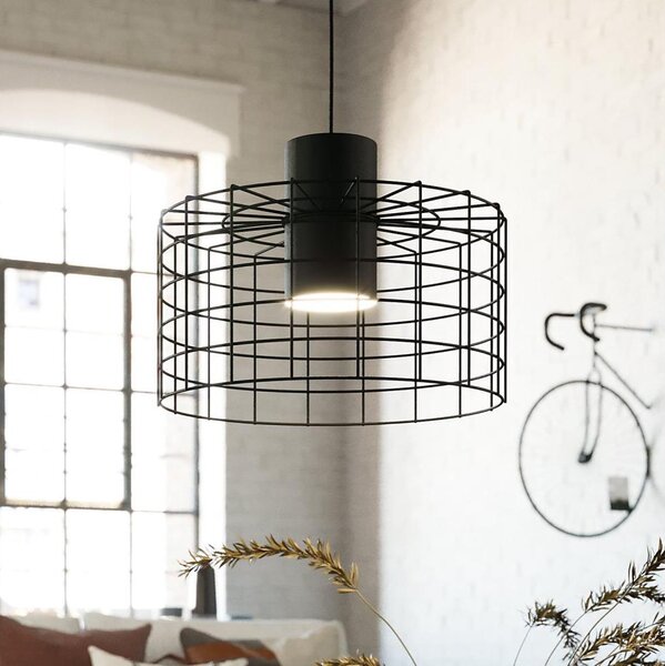 Lustră pe cablu MILLIGAN 1xE27/40W/230V d. 38 cm neagră Eglo 43627