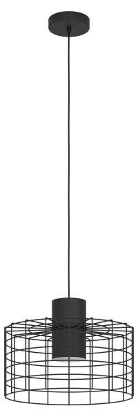 Lustră pe cablu MILLIGAN 1xE27/40W/230V d. 38 cm neagră Eglo 43627
