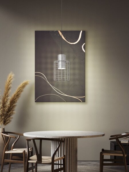 Lustră pe cablu MILLIGAN 1xE27/40W/230V d. 20 cm argintie Eglo 43647