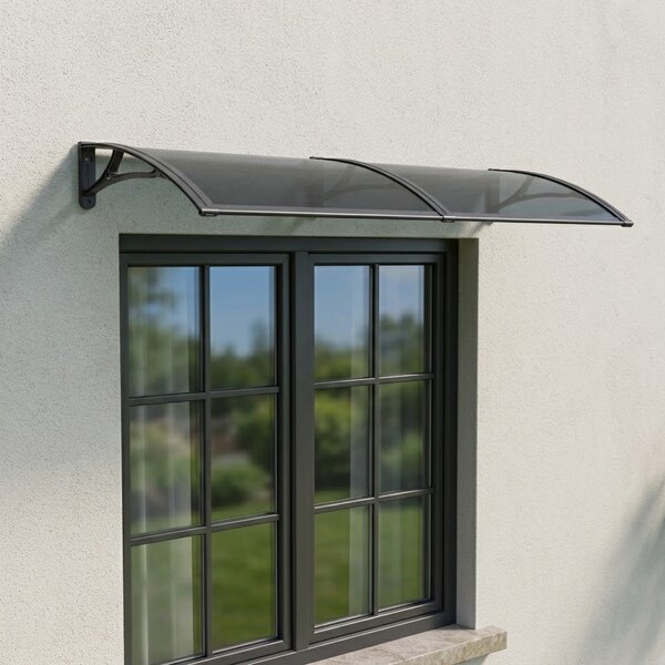 Copertină PRO 150x120 cm din aluminiu și plexiglas – Negru/Antracit