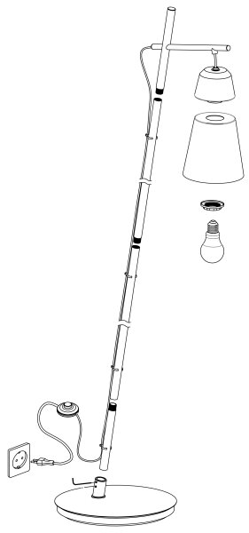 Eglo 99547 - Lampă de podea CANTERRAS 1xE27/40W/230V
