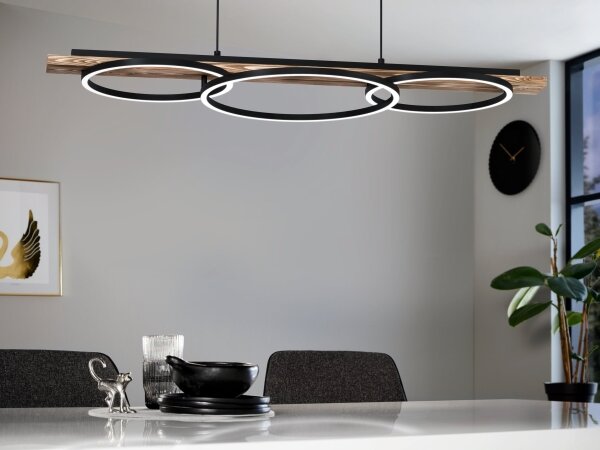 Eglo BOYAL 99624-LED, lustră dimabilă, 2xLED/12,5W/230V+LED/15,5W, maro/negru