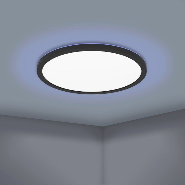 Plafonieră LED RGBW dimabilă ROVITO-Z LED/16,5W/230V negru Eglo 900092