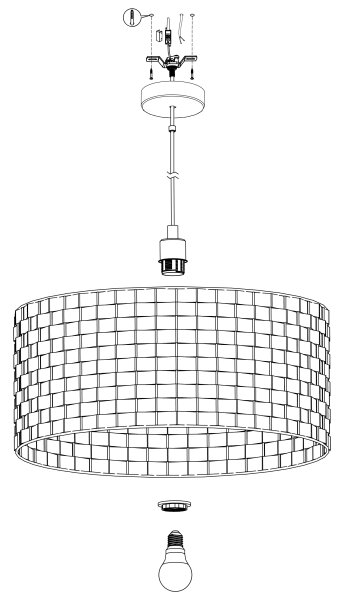 Lustră pe cablu MARASALES 1xE27/40W/230V d. 55 cm Eglo 99525