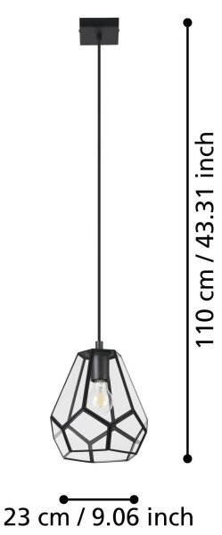 Lustră pe cablu MARDYKE 1xE27/40W/230V Eglo 43643