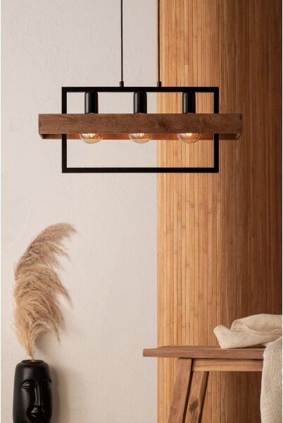 Lustră pe cablu ROBIN 3xE27/60W/230V lemn