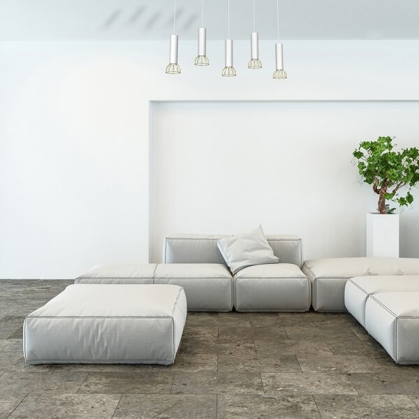 Lustră pe cablu DANTE 5xGU10/25W/230V albă/aurie