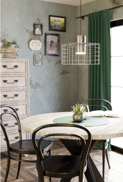 Lustră pe cablu MILLIGAN 1xE27/40W/230V d. 38 cm argintie Eglo 43649