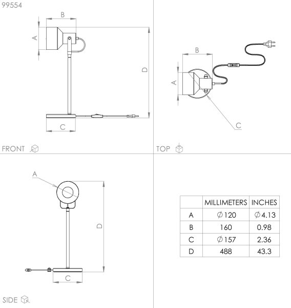 Lampă de masă CASIBARE 1xE27/28W/230V Eglo 99554