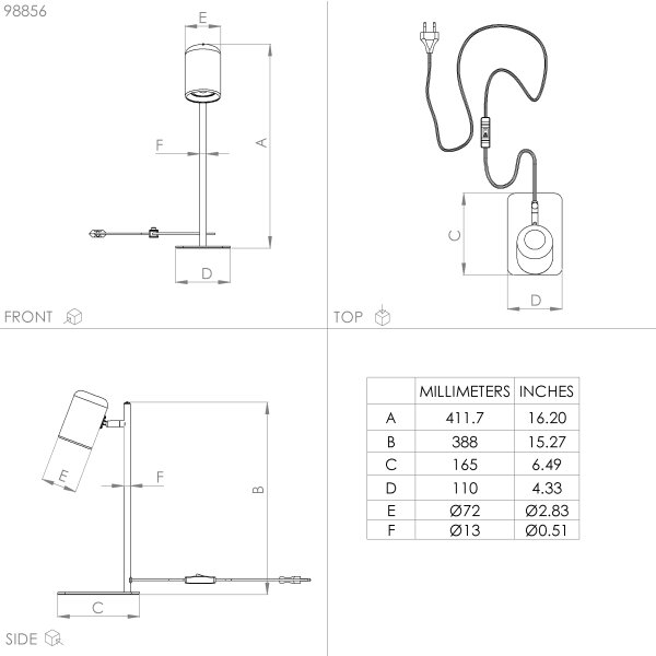 Lampă LED de masă CEPPINO 1xGU10/4,5W/230V albă Eglo 98856