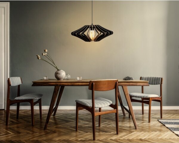 Lustră pe cablu 1xE27/60W/230V negru d. 47 cm