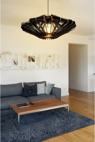 Lustră pe cablu 1xE27/60W/230V negru d. 47 cm