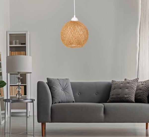 Lustră pe cablu JUTE 1xE27/60W/230V bej